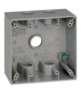 Sigma Outlet Box - Gray Five Hole 3/4" Two Gang All Weather New in Pack - Picture 1 of 2