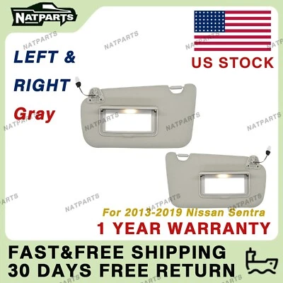 Par de parasol lateral gris con luz para Nissan Sentra 2013-2019 964003SG8A Foto 1 de 4