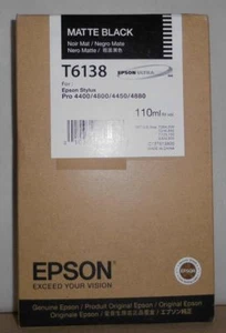 Tinta original Epson T6138 negro mate Stylus Pro 4400 4800 4450 4880 embalaje original - Imagen 1 de 1
