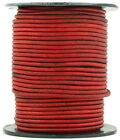 Cordon en cuir rond colorant naturel rouge 1 mm 10 mètres (11 verges)