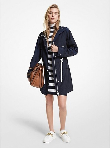 Giacca donna Michael Kors con cappuccio eco anorak blu scuro taglia:S nuova