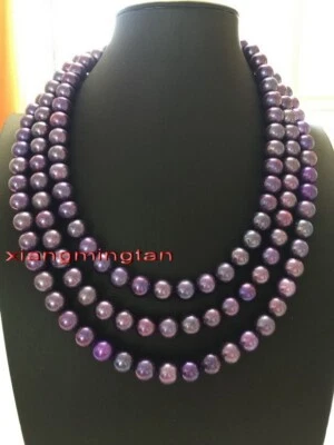 long AAAAA 48"9-10mm REAL TAHITIAN blue red multicolor black pearl necklace 14K - Image 1 of 4