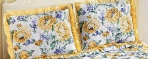 Triple-Ruffle Sham Pomeroy Yellow Standard Double Full  - Picture 1 of 2