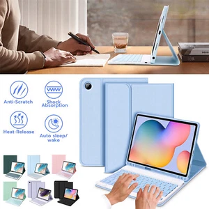 For Samsung Galaxy Tab S6 Lite 10.4" 2024 Tablet Keyboard Leather Case Cover - Picture 1 of 21