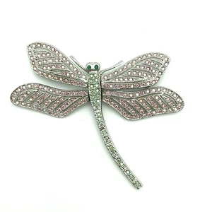 Jacqueline Kennedy Dragonfly Brooch Crystals Camrose Kross Vintage - Picture 1 of 12