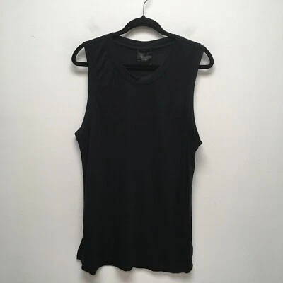 Camiseta sin mangas Lululemon para mujer negra ropa deportiva cuello redondo sin mangas abertura lateral 10 12 Foto 1 de 4