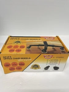 New LifeLong Wheels Set of 5 Office Chair Wheels Upgrade Silent Scratch Free - Picture 1 of 6
