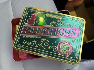 Very Rare Dunkin WICKED Munchkin Tin Glinda & Elphaba Pink & Green  SHIPS NOW! - Image 1 of 2