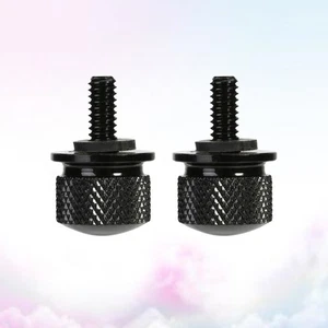  2pcs Round Shape Knurled Billet Aluminum Screw Seat Bolt with Knob Cover Tab - Picture 1 of 11