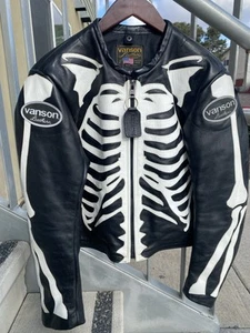 VANSON Leathers Bones Flat-Track jacket -Made In America-Original - Picture 1 of 13