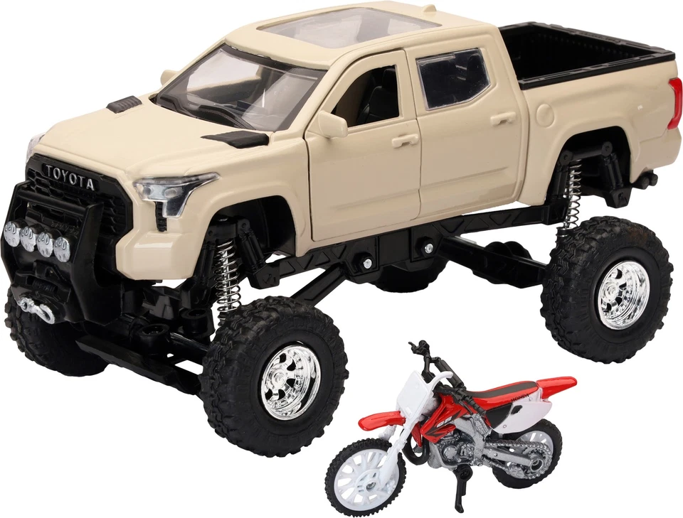 NEW-RAY REPLICA 4X4 TRUCK/DIRT BIKE MUD TUNDRA HONDA - Image 1 of 1