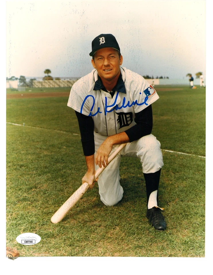 Tigers HOF Al Kaline (d.09) Signed 8x10 Photo Autograph JSA COA CB97540 - Image 1 of 1