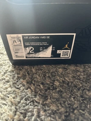 Nike Air Jordan 1 Mid SE Flight Club Magic Ember Reloj de Sol Blanco Negro Talla 12 Foto 1 de 4