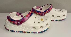 Zuecos Crocs Hiker Xscape para mujer 11 zapatos plataforma correa ajustable blanco rosa - Imagen 1 de 7
