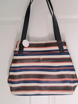 Bolso de Mano Reliquia Grande Bolso de Hombro Aspecto Retro Rayas Recubierto Lona Cartera Expandir  Foto 1 de 4