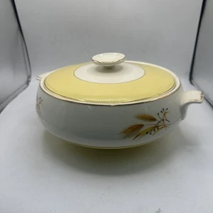 Vintage Golden Wheat Homer Laughlin Kasserolle Gemüseschüssel mit Deckel (8-1/2" breit) - Bild 1 von 10