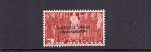 SWITZERLAND 1950 INT. ORG. UNITED NATIONS 3fr. RED-BROWN SG LU18 USED CAT £225 - Imagen 1 de 2