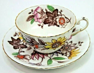 Victoria C&E Bone China Fragrance Pattern Cup & Saucer Floral Hand painted Eng. - Picture 1 of 9