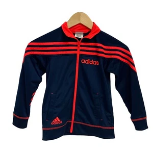 Adidas boy track jacket blue orange full zip up size 6 - Picture 1 of 8