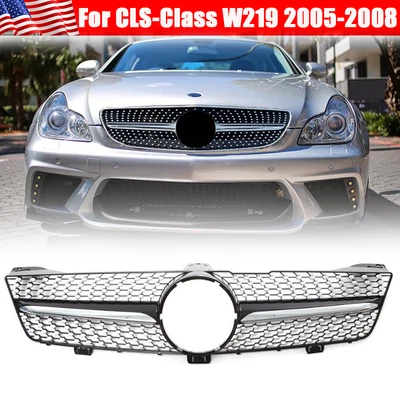 For Mercedes Benz W219 2005-2008 CLS500 CLS550 CLS55 AMG Diamonds Front Grille Foto 1 de 4