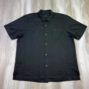 Tommy Bahama Island Zone Shirt Men's XL Black Silk Blend Marlin Loop Collar Camp - Picture 1 of 14