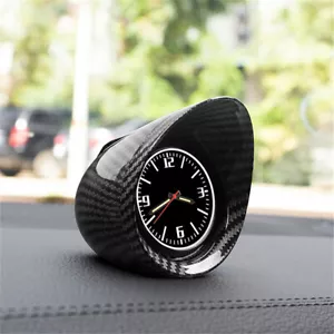 Car Quartz Clock Interior Carbon Fiber Dashboard Watch With Self-adhesive Base - Picture 1 of 5
