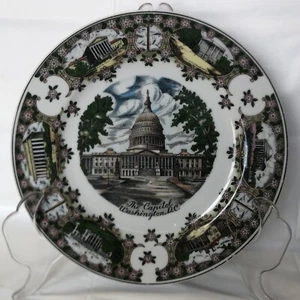 VINTAGE THE CAPITOL WASHINGTON DC SOUVENIR 10.5'' PORCELAIN PLATE, JAPAN - Picture 1 of 5
