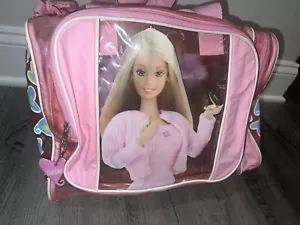 Vintage Barbie Duffle Bag Overnight Bag Movie Pink Hearts ‘Lets Go PARTY’ - Picture 1 of 8