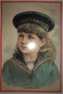 Replica Antique Hunt’s Remedy Metal Poster - Picture 1 of 2