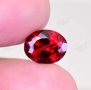 3.50 Ct Natural Red Color Almandine Garnet Oval Loose Gemstone Certified - Picture 1 of 5