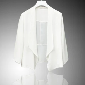 Women Chiffon Cardigan Suit Blazer Jacket Coat Irregular Open Front Tops Thin - Picture 1 of 22