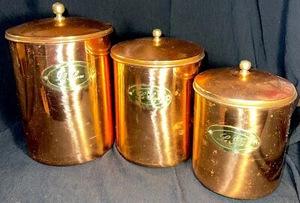 Vintage Copper Nesting Canister Set - Picture 1 of 6