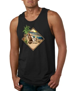 Paradise Beach Bar Vacation Pop Culture Men Graphic Tank Top - Picture 1 of 9