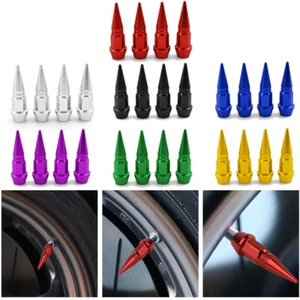 Car Valve Caps Motorcycle Auto Bike Dustproof Spike Shape Tire Wheel Stem 4PCS - Picture 1 of 19