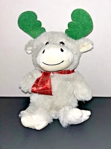 Moose Plush with Green Antlers Red Scarf Greenbrier Inc - Picture 1 of 8