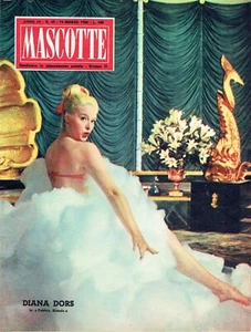 Italian Vintage Magazine Mascotte 1956 #43 Diana Dors Cover - Picture 1 of 10