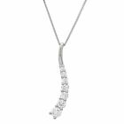 0.39ct Round Cut Lab Created Diamond 18K White Gold Pendant with 16" Chain