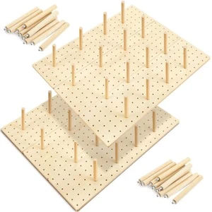 6 Pcs Wood Pegboard Drawer Organizer with 48 Pegs Wood Peg Board System Peg D... - Picture 1 of 6