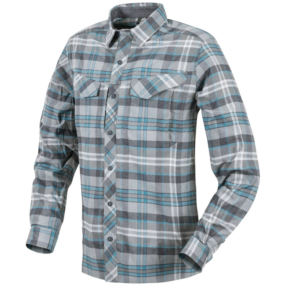 Helikon-Tex Defender Mk2 Pilgrim Manche Longue Hommes Chemise Camping Blue Plaid - Photo 1/1