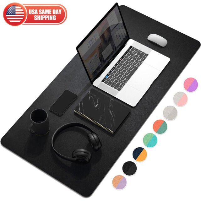 Brown Leather Mouse Pad Men Desk Mouse Pad Kit Cable 