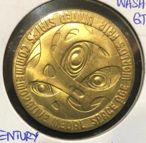 1962 Seattle WA Space Age World’s Fair Century 21 Exposition Commemorative Medal - Picture 1 of 4