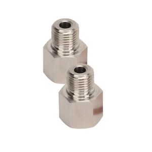 2PCS Stainless 1/8in NPT Female To M10 X 1.0 Male Pressure Gauge Sender Adapter - Picture 1 of 10