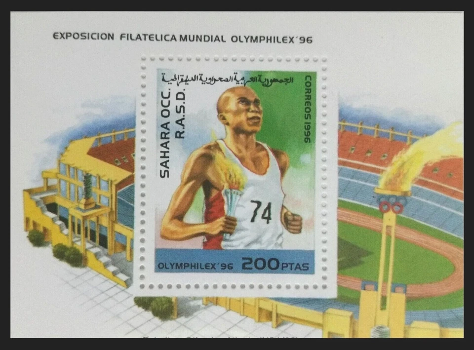 122. SAHARA 1996 STAMP M/S SPORTS, OLYMPICS, ATHELETICS . MNH — 第 1/1 张图片