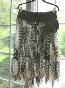 ALBERTO MAKALI Tiered Boho Peasant Gypsy Skirt Art to Wear Festival 6 EUC SCARF - Picture 1 of 7
