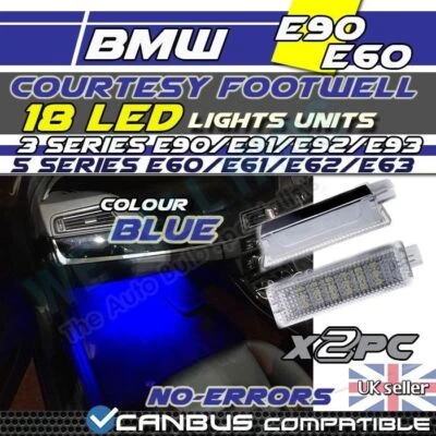 2x NEW LED BLUE Footwell Door Courtesy Interior Lights BMW E90 E60 E70 E71 X5 X6 - Image 1 of 4