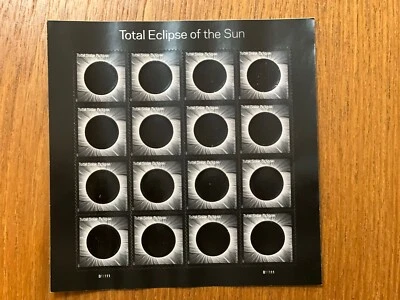 TOTAL ECLIPSE OF THE SUN 2017 FOREVER STAMP SHEET w/SLEEVE 5211 FREE SHIPPING! - Image 1 of 3