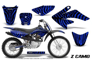 HONDA CRF 70 GRAPHICS KIT CREATORX DECALS STICKERS ZCAMO BLUE - Picture 1 of 1