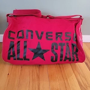 Vintage Chuck Taylor Converse All Star Duffle Gym Bag Adjustable Strap Red Black - Picture 1 of 6