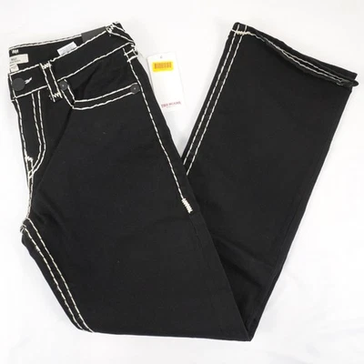 Pantalones de mezclilla True Religion Billy Super T con solapa relajados Bootcut en negro - para hombre talla 32 Foto 1 de 4