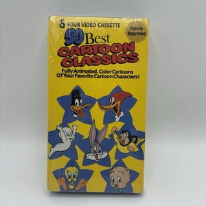 NEW SEALED 50 Best Cartoon Classics VHS 6 Hour Casper Porky Pig Popeye Bugs More - Picture 1 of 6